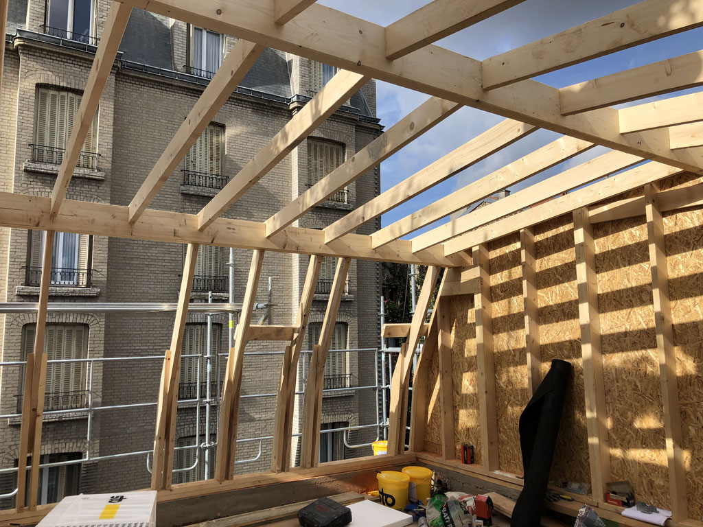 Surélévation maison bois Montreuil - Extension ossature bois Neobat