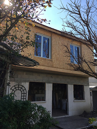 Surélévation verticale ossature bois Paris - Agrandissement maison Neobat